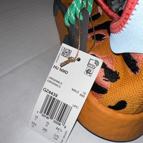 Adidas x Pharrell collab HMD HU animal print orange leopard size 9 men’s 10.5 - Picture 4 of 14